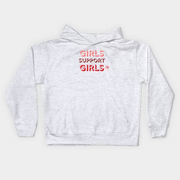 Girls Support Girls Kids Hoodie by Retroprints